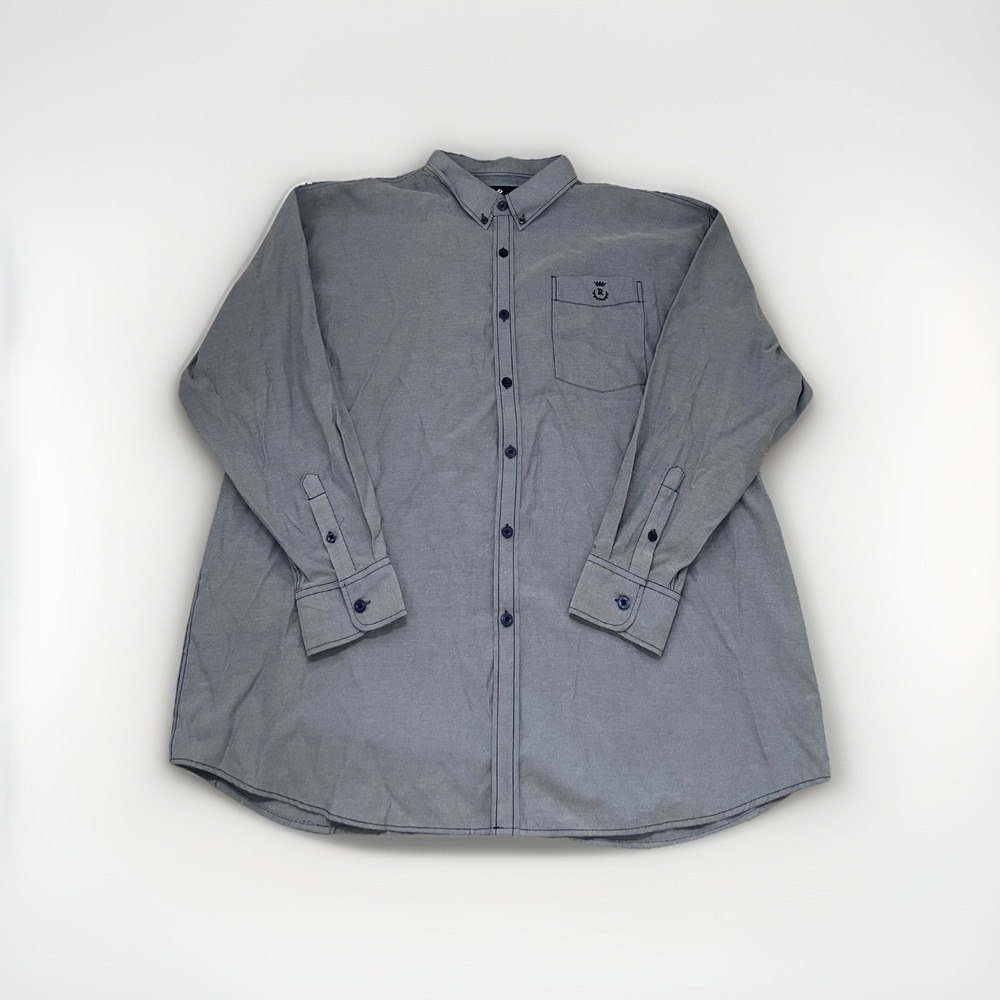 Rocawear Mens Dress‎ Shirt Plus Size 5XLB  Long Sleeve Button Up Blue